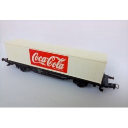 Wagon plat avec porte conteneurs Coca-Cola