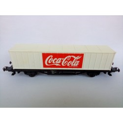 Wagon plat avec porte conteneurs Coca-Cola Lima Jouef HO