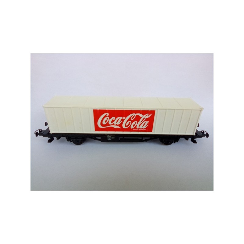 Wagon plat avec porte conteneurs Coca-Cola Lima Jouef HO