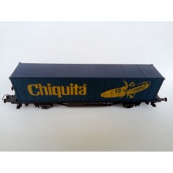 Wagon plat avec porte conteneurs Bananes Chiquita Lima Jouef HO