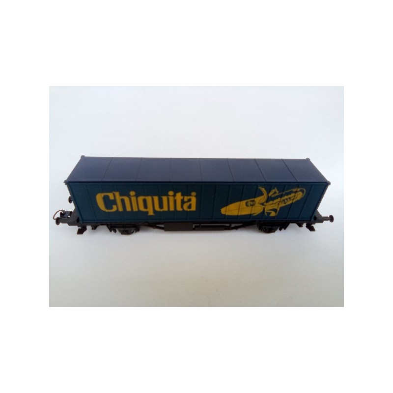 Wagon plat avec porte conteneurs Bananes Chiquita Lima Jouef HO
