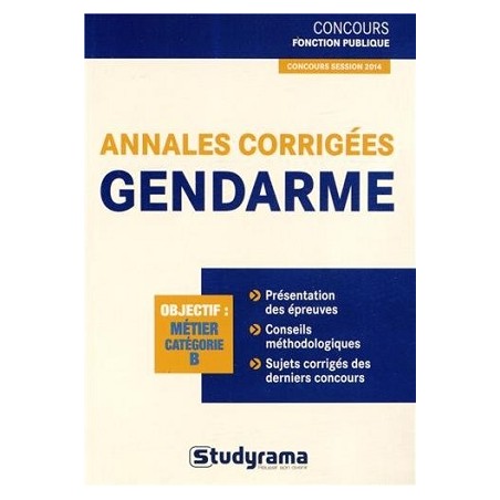 Concours Fonction Publique : Annales corrigées gendarme